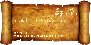 Szakáll Valéria névjegykártya